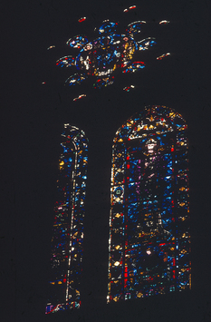 Vorschaubild Chartres: Kathedrale, Glasfenster, Obergaden, Süd, aufgenommen 5.9.1957 